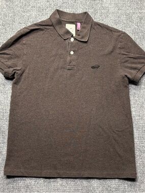 MARC JACOBS Polo Shirt Mens Medium Brown Stinky Rat 100% Cotton Preppy Casual
